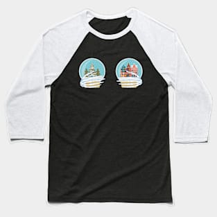 Skeleton Snowglobe Holiday Winter Baseball T-Shirt